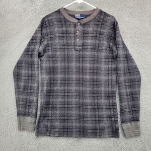Plaid Long Sleeve Henley Shirt